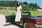 Western style maxi denim dress boho 