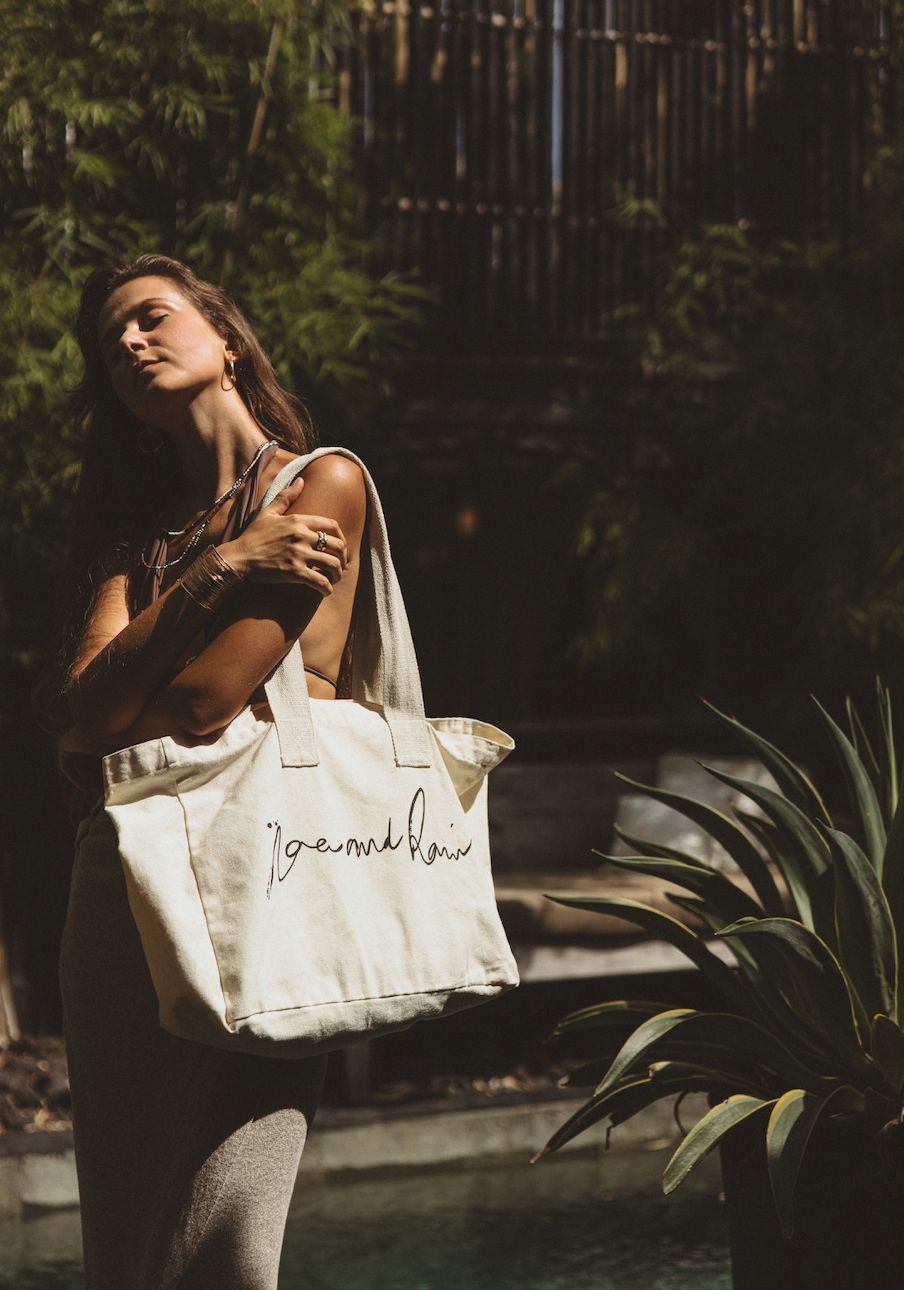 Lightweight summer tote bag organic cotton reusable shopper