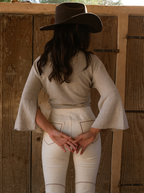 AURORA WRAP TOP - Knitted Linen Wrap