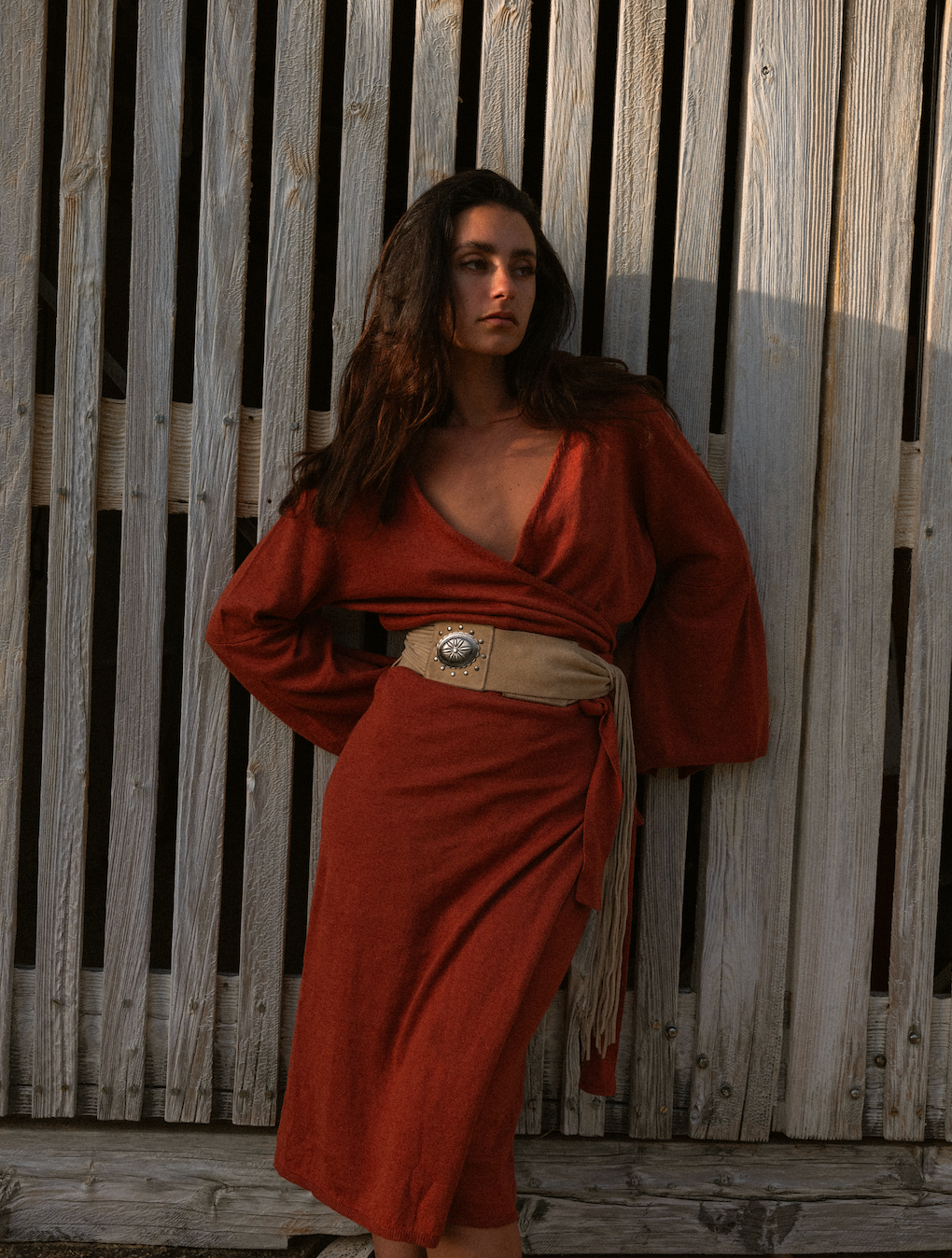 THE AURORA - Rust Wrap Dress