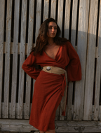 THE AURORA - Rust Wrap Dress