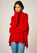 Valentina Merino wool high-neck jumper styled for an effortless everyday look