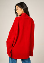 Back view of the Valentina 100% Merino wool high-neck jumper