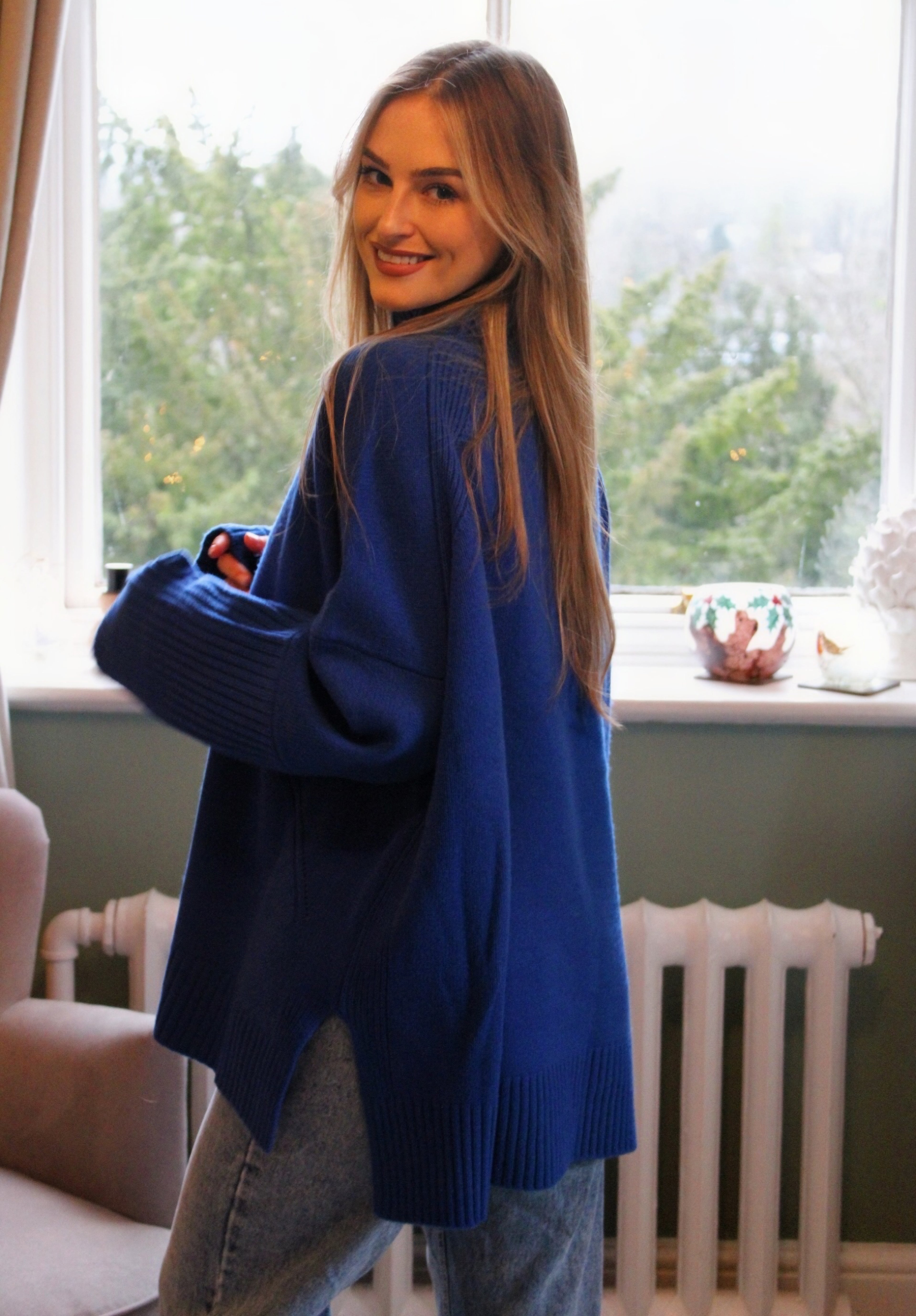Valentina Merino wool high-neck jumper styled in an effortless everyday look